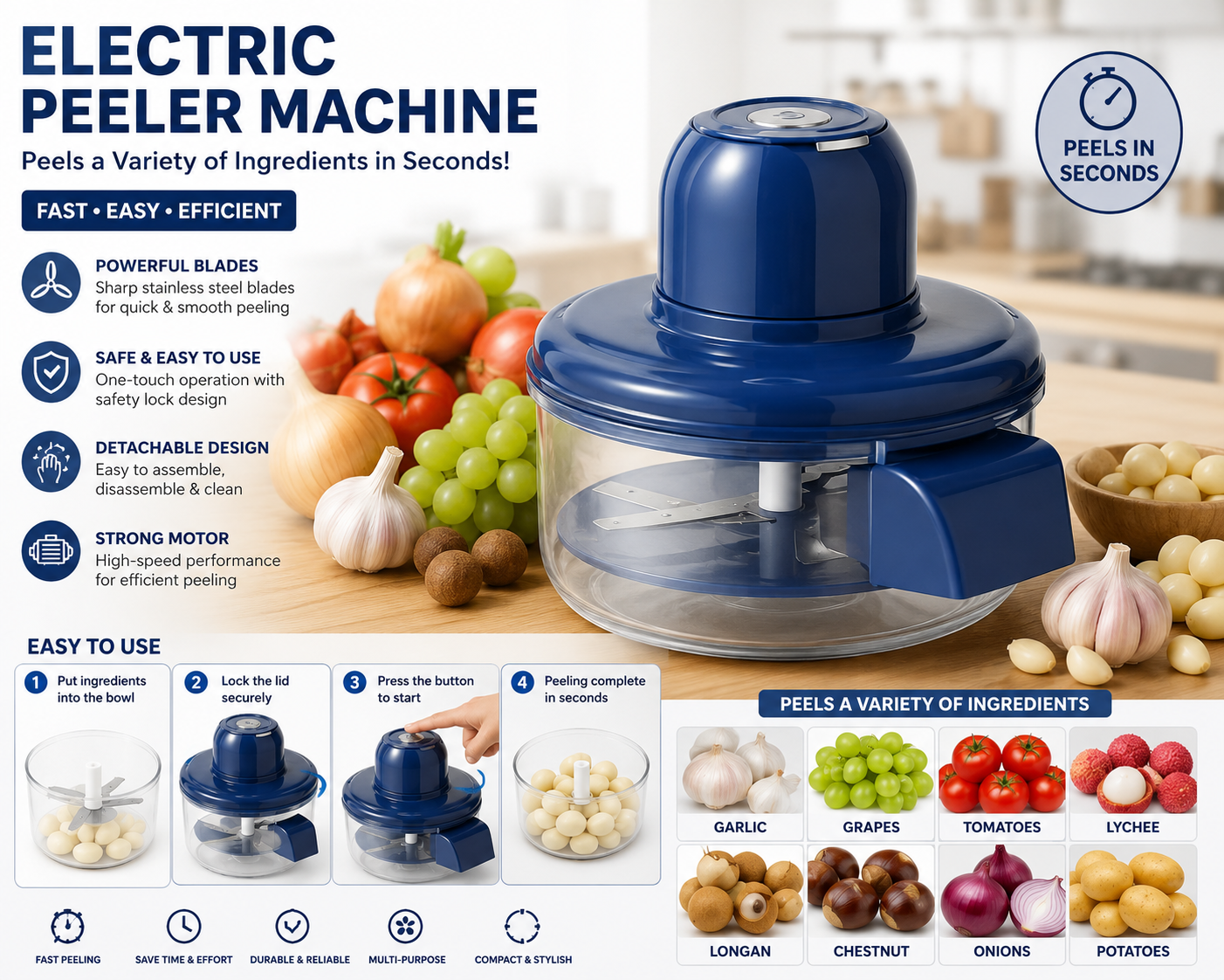 Rechargeable Peeler Machine