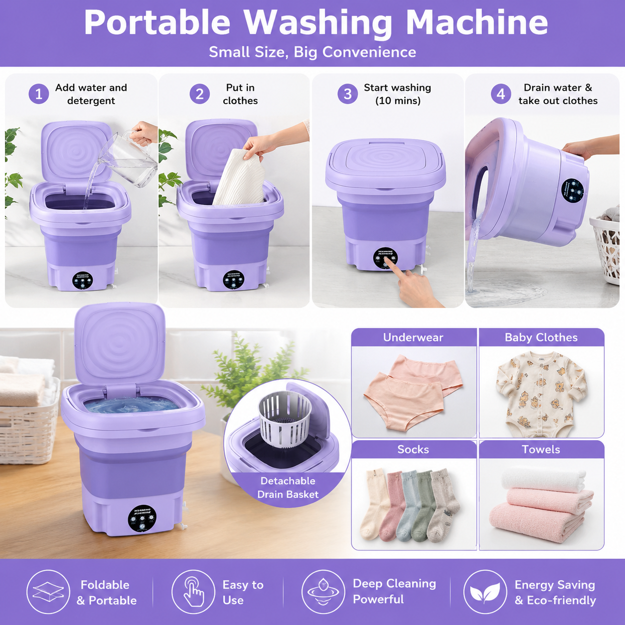 Portable Mini Washing Machine